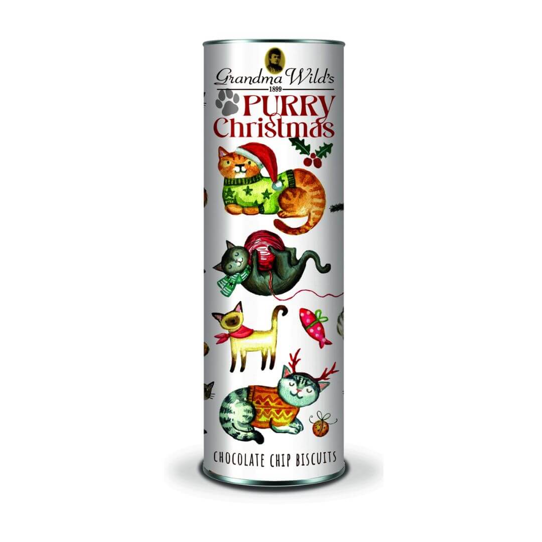 Grandma Wild's Purry Christmas Giant Biscuit Tube 200g