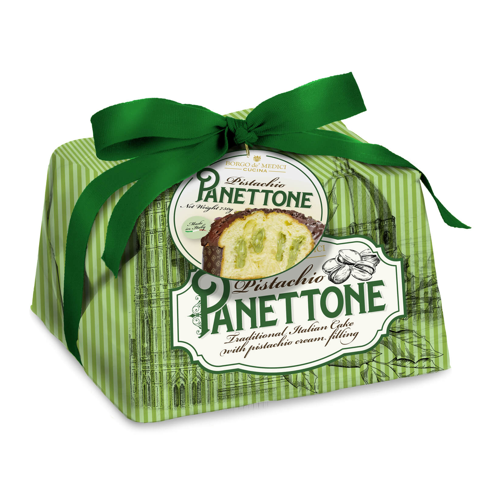 Borgo de Medici Panettone: Pistachio Cream Filled Cake 750g