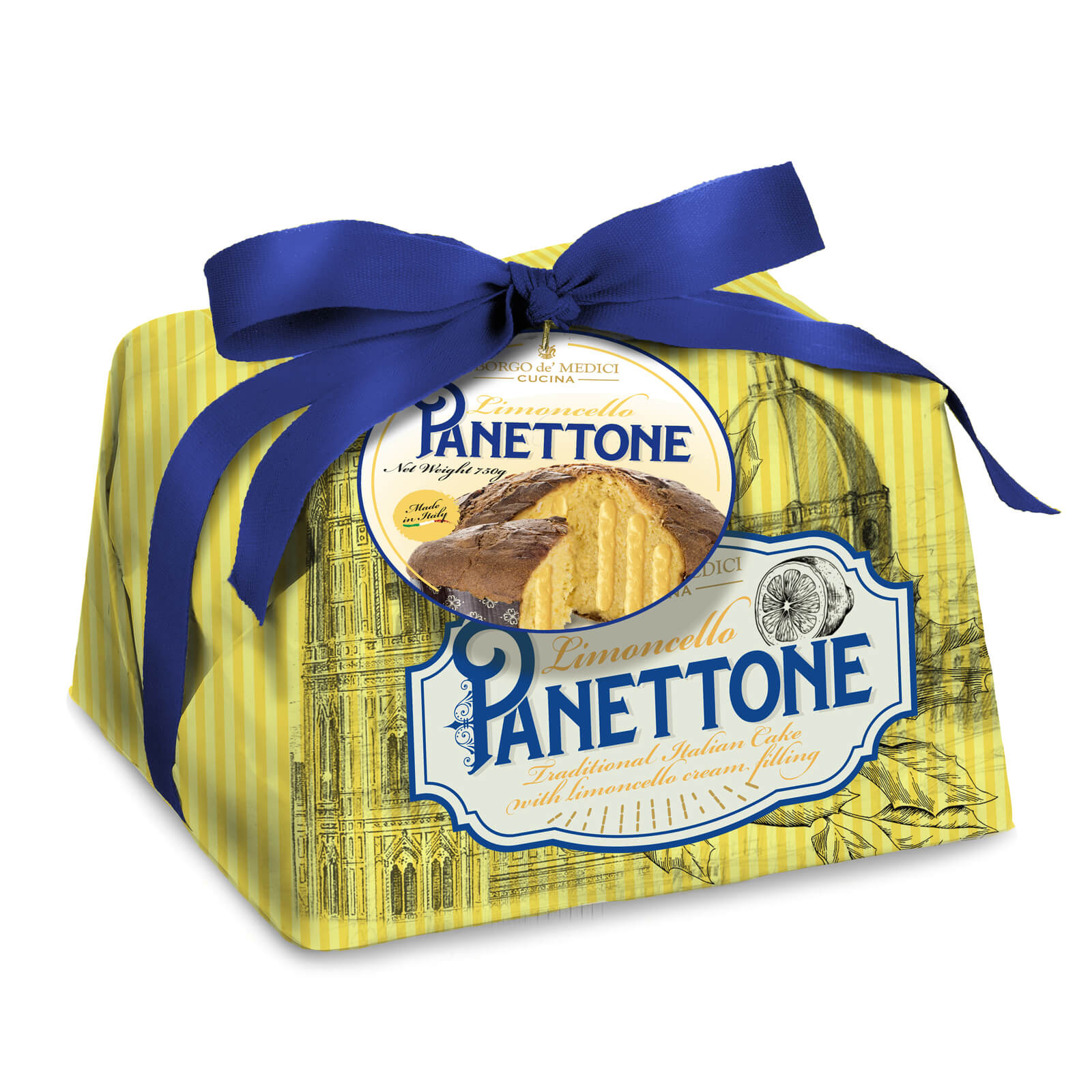 Borgo de Medici Panettone: Limoncello Creamed Filled Cake 750g