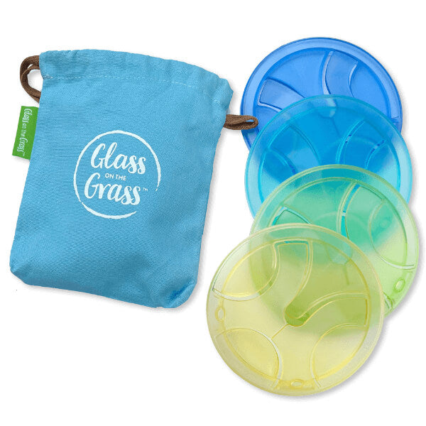 Glass on the Grass Resin Coaster Set 4pce Beach