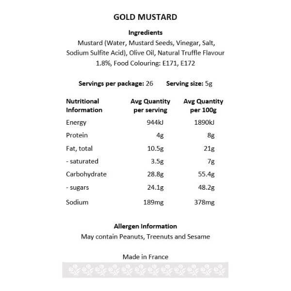 Gold Dijon Mustard with Truffle Flavour 130g