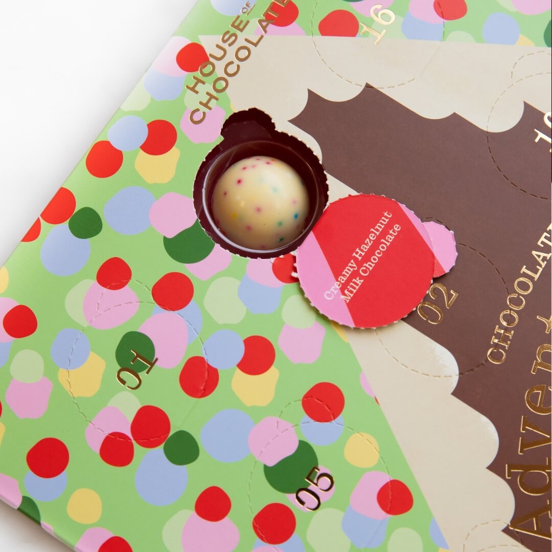 House of Chocolate Spotty Christmas Advent Calender 24pce