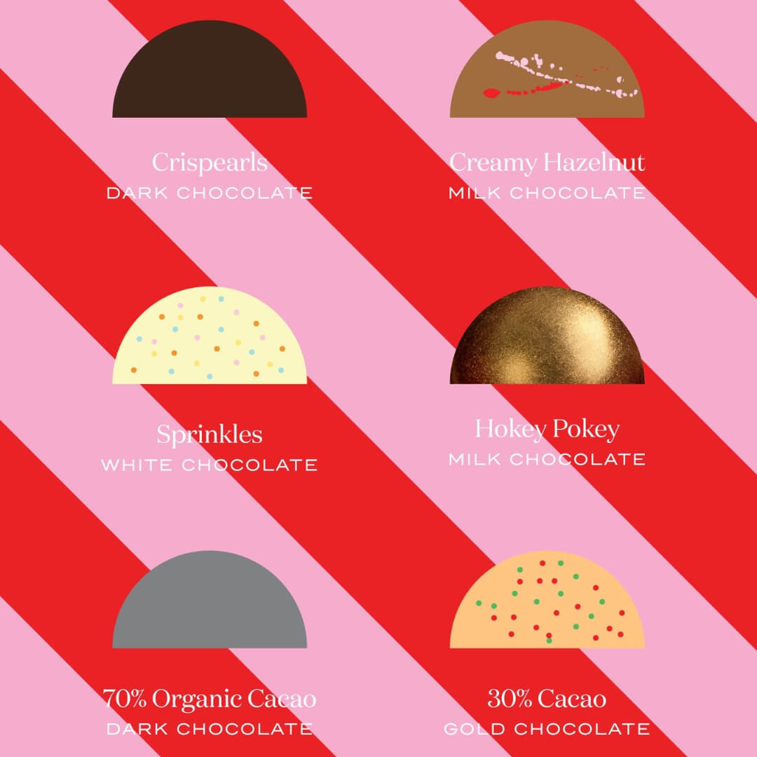 House of Chocolate Stripe Christmas Advent Calender 24pce