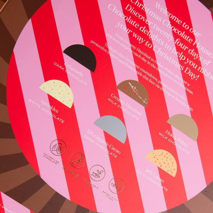 House of Chocolate Stripe Christmas Advent Calender 24pce