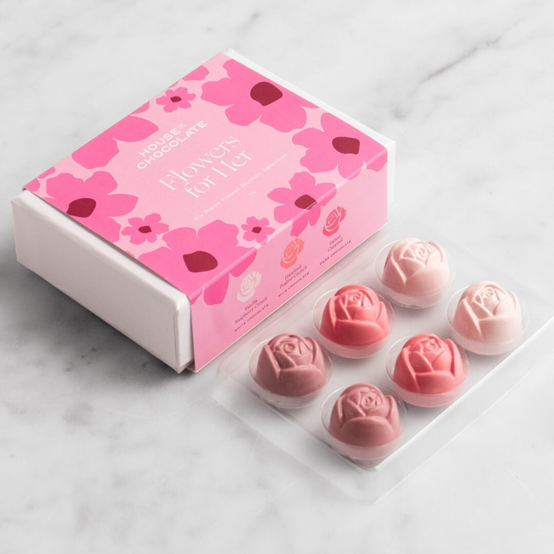 House of Chocolate 'Flowers for Her' Bonbon Box 6pce