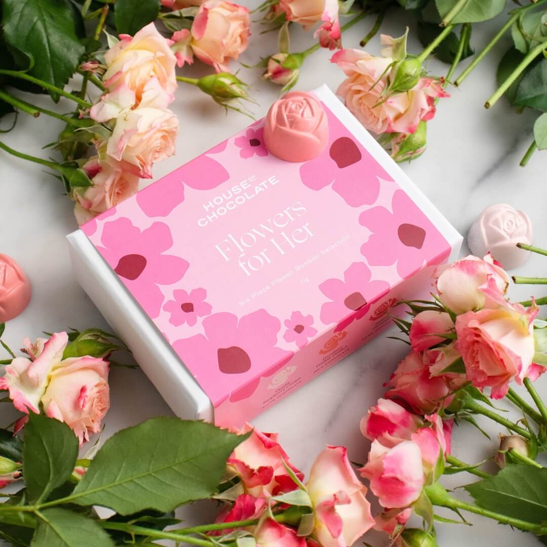 House of Chocolate 'Flowers for Her' Bonbon Box 6pce
