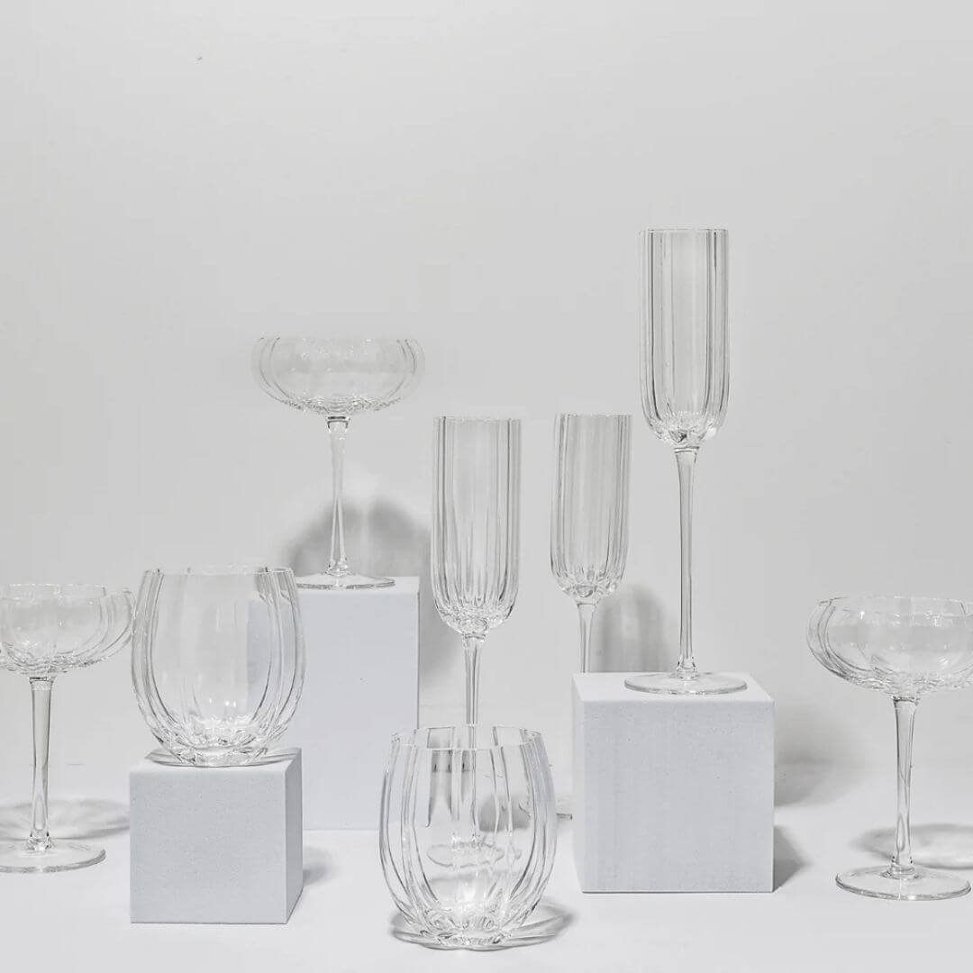 Petal Stemless Wine Glasses Set of 4 Clear