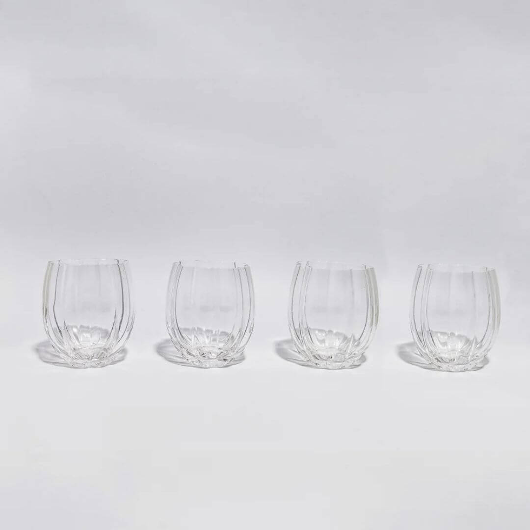 Petal Stemless Wine Glasses Set of 4 Clear