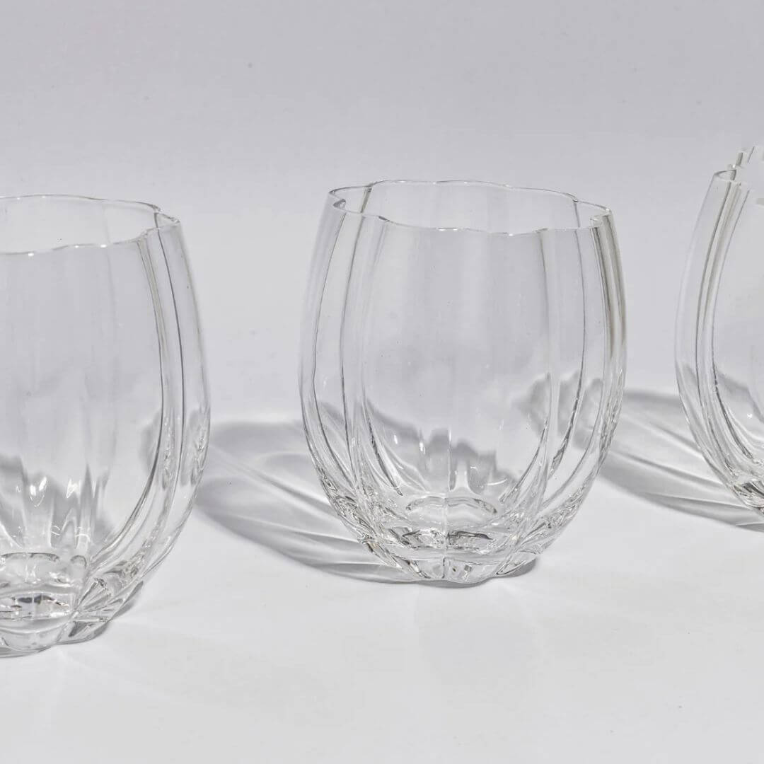 Petal Stemless Wine Glasses Set of 4 Clear