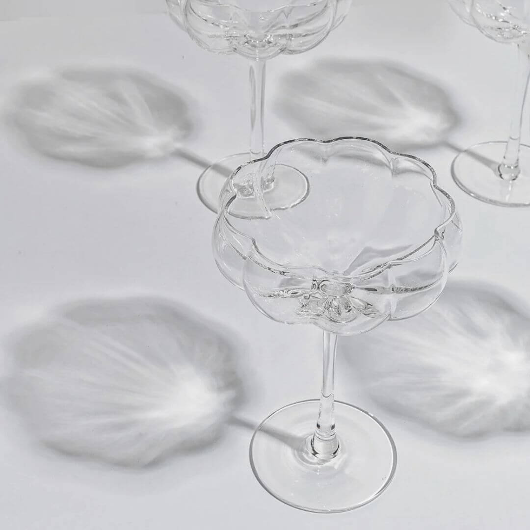 Petal Cocktail Glasses Set of 4 Clear