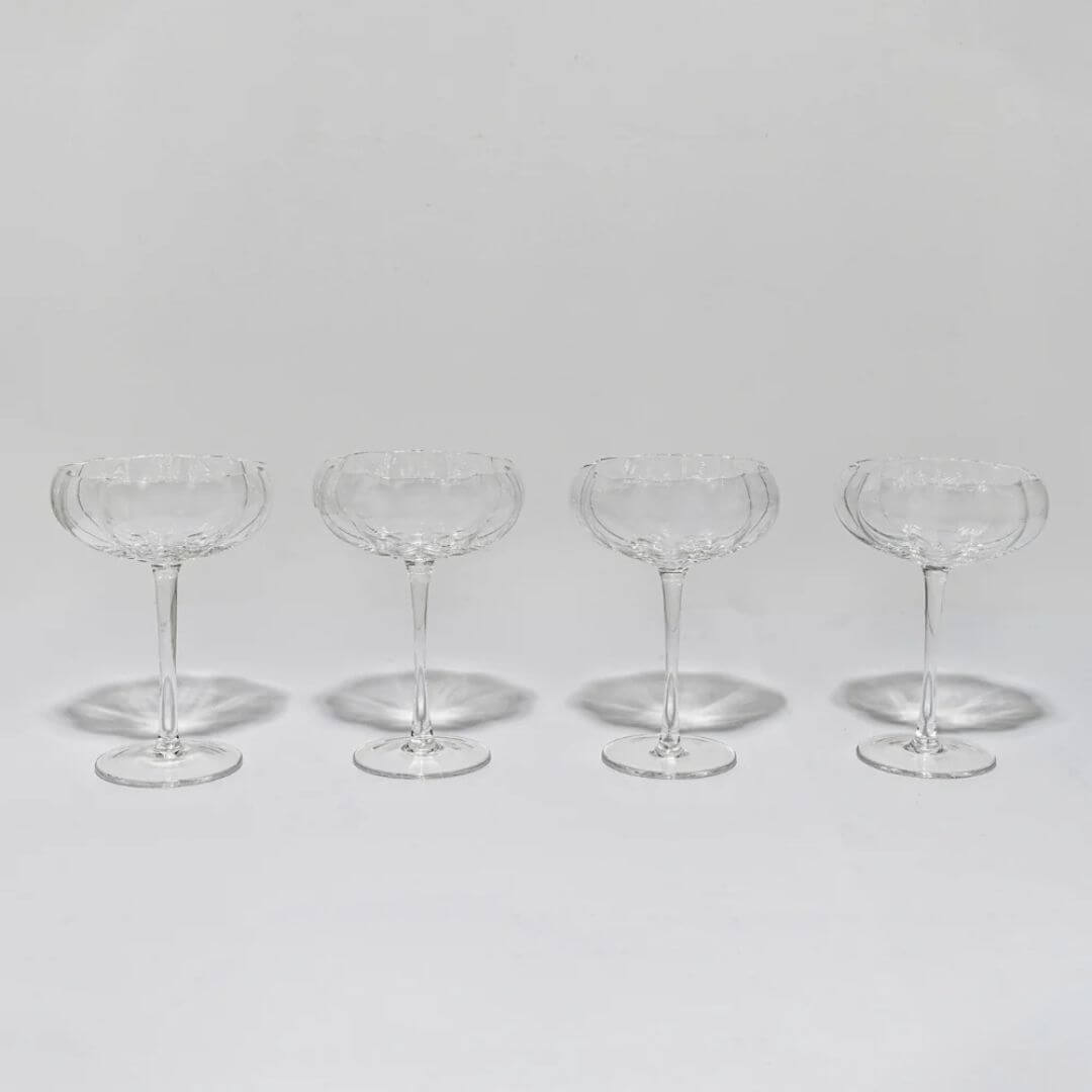 Petal Cocktail Glasses Set of 4 Clear