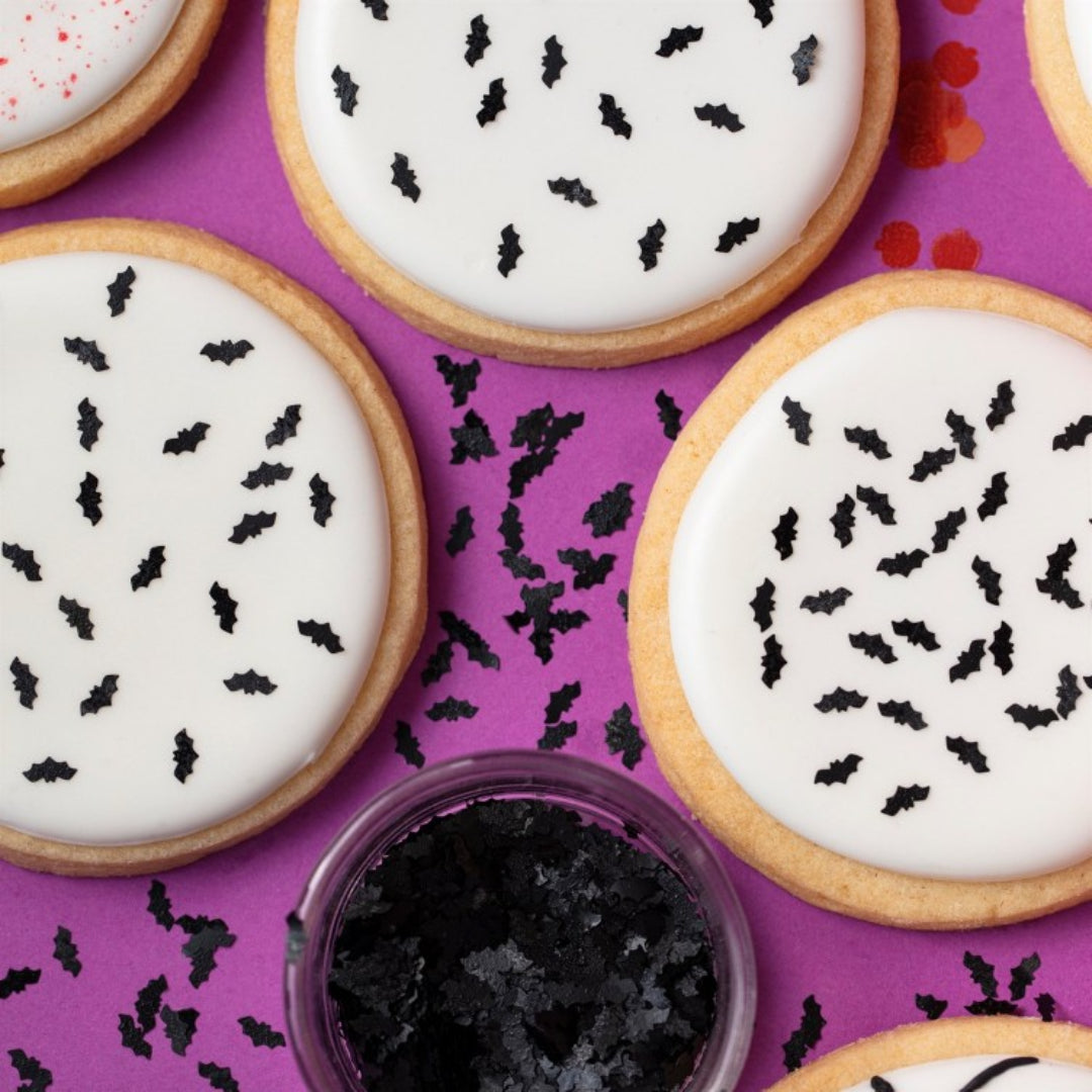 PME Edible Glitter Shapes - Black Bats