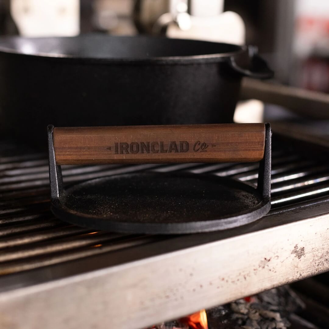 Ironclad Handcrafted Cast Iron Burger Press 18cm