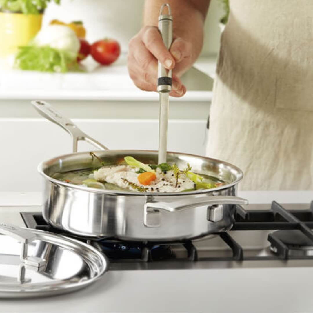 Demeyere Industry 5 Low Sauté Pan with Lid