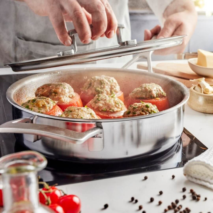 Demeyere Industry 5 Low Sauté Pan with Lid