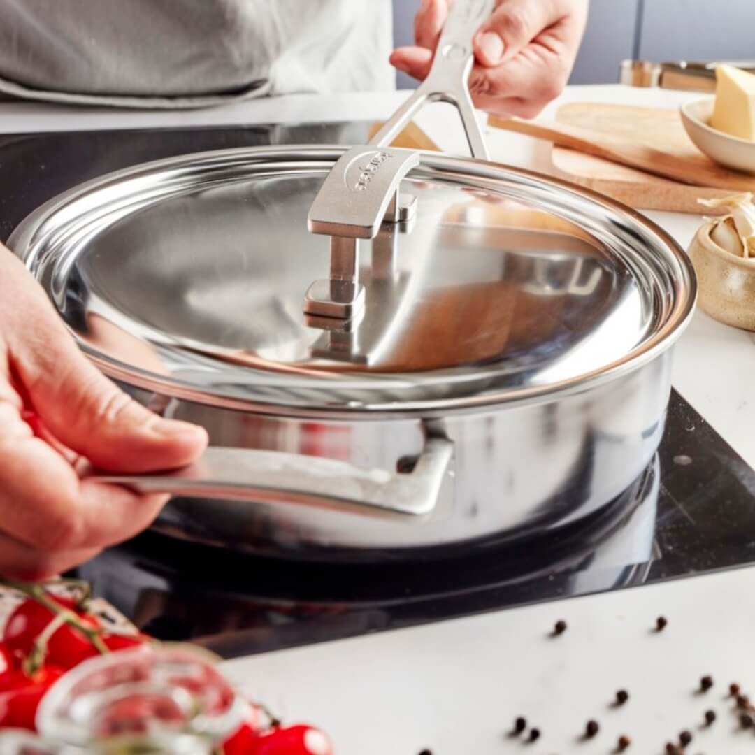 Demeyere Industry 5 Low Sauté Pan with Lid