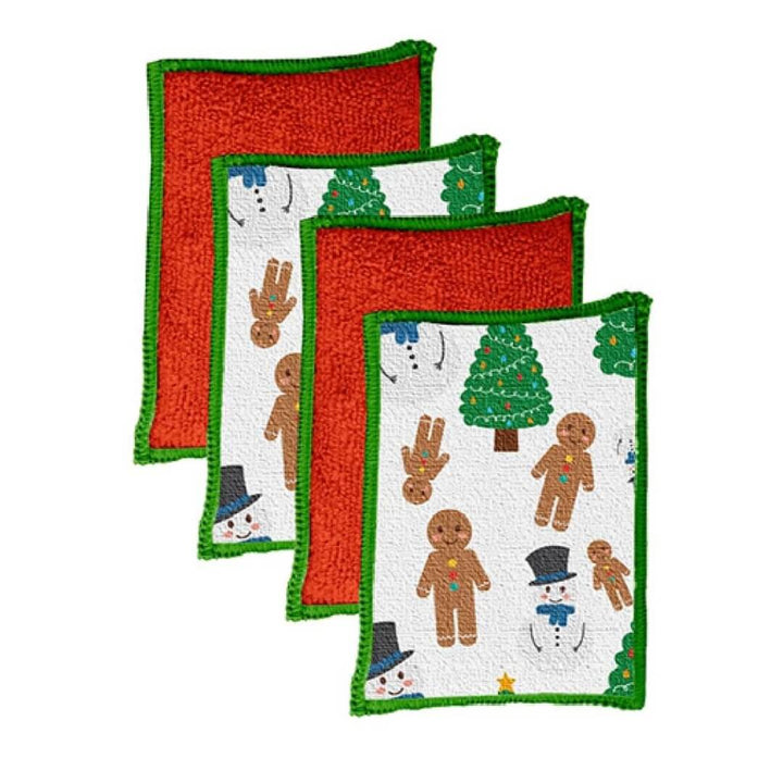 Vigar Christmas Tree Microfibre Sponges 4pk