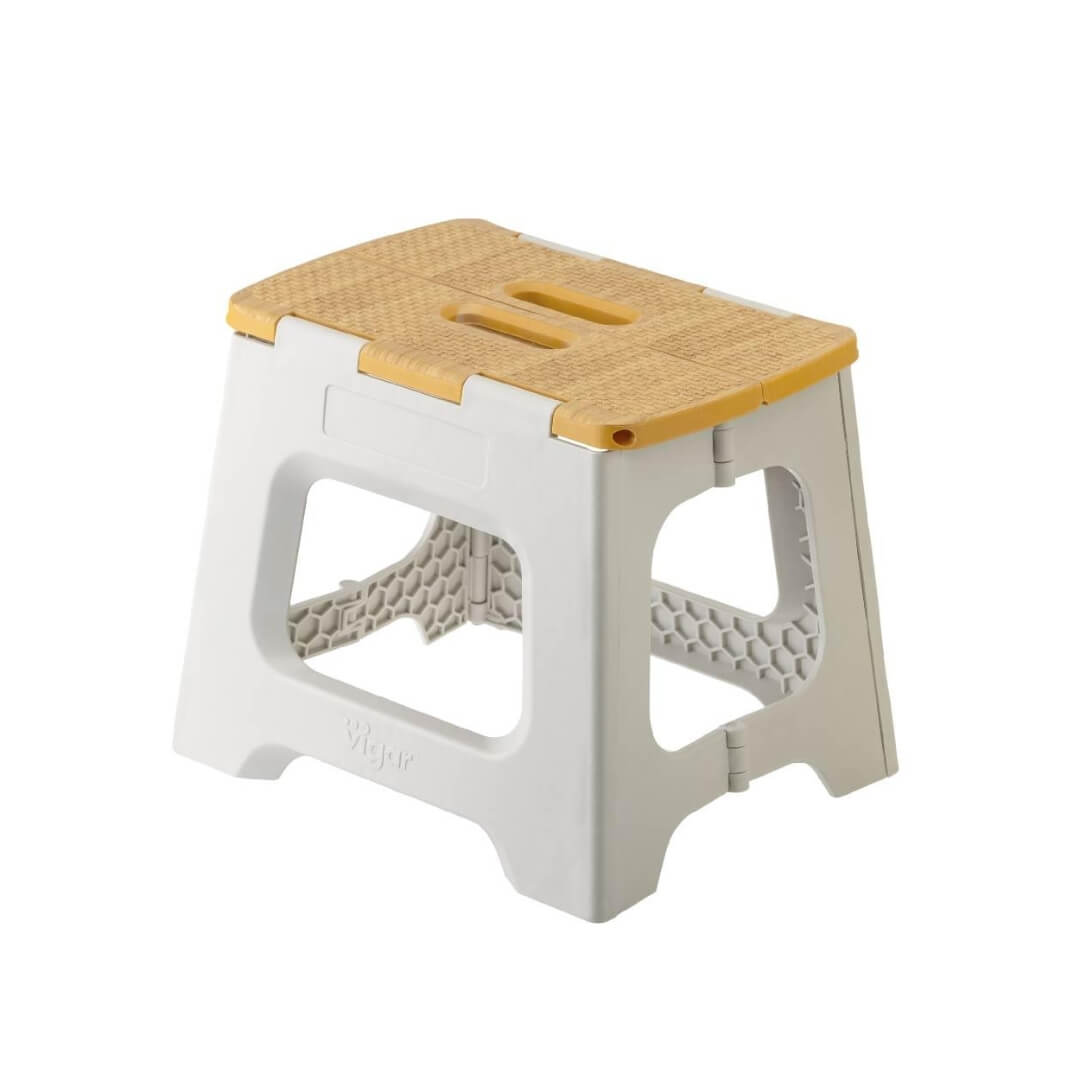 Vigar 27cm Grey with Bamboo Foldable Stool