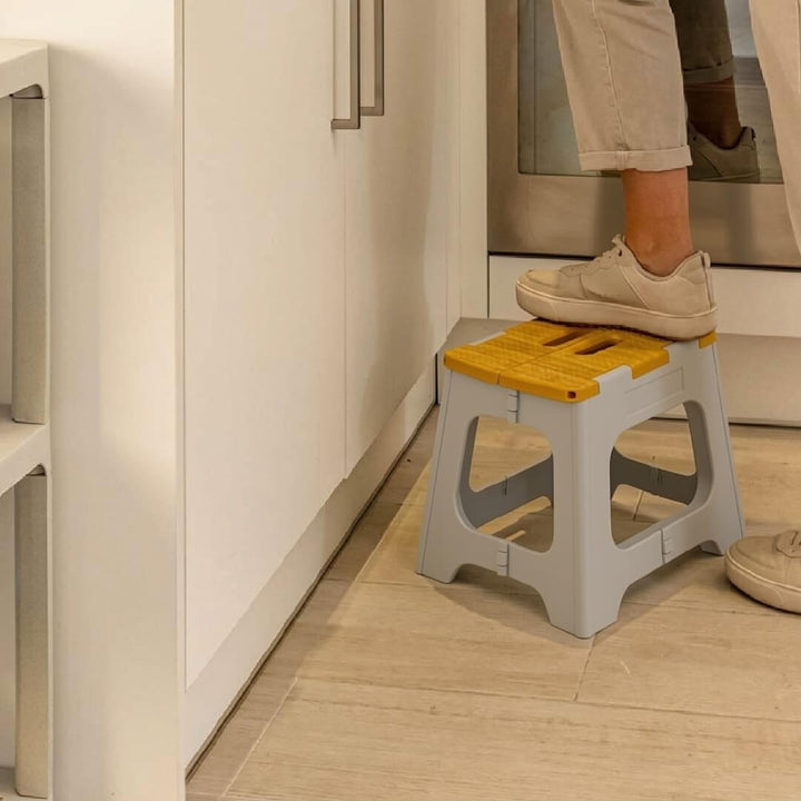 Vigar 27cm Grey with Bamboo Foldable Stool