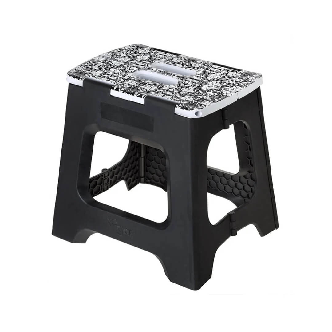 Vigar 32cm Black with Rococco Foldable Stool