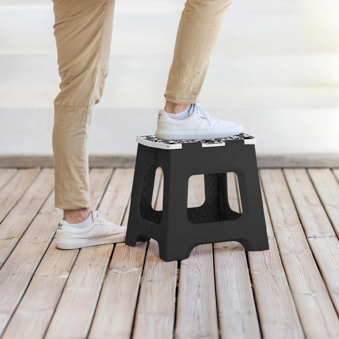 Vigar 32cm Black with Rococco Foldable Stool