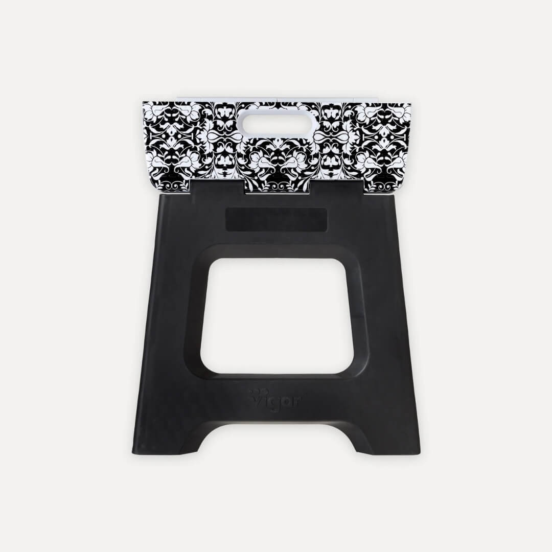 Vigar 32cm Black with Rococco Foldable Stool