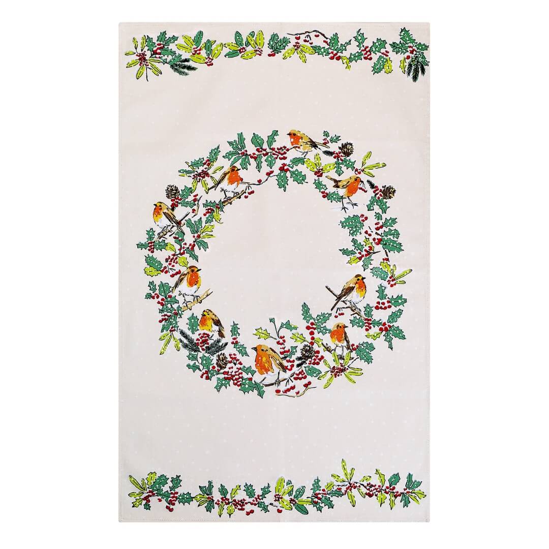 Ulster Weavers Christmas Robins Cotton Tea Towel