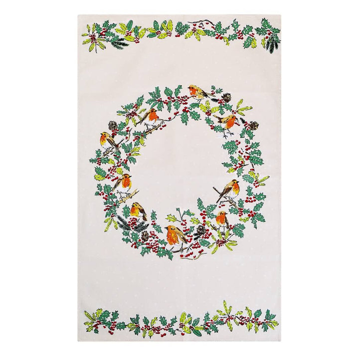 Ulster Weavers Christmas Robins Cotton Tea Towel