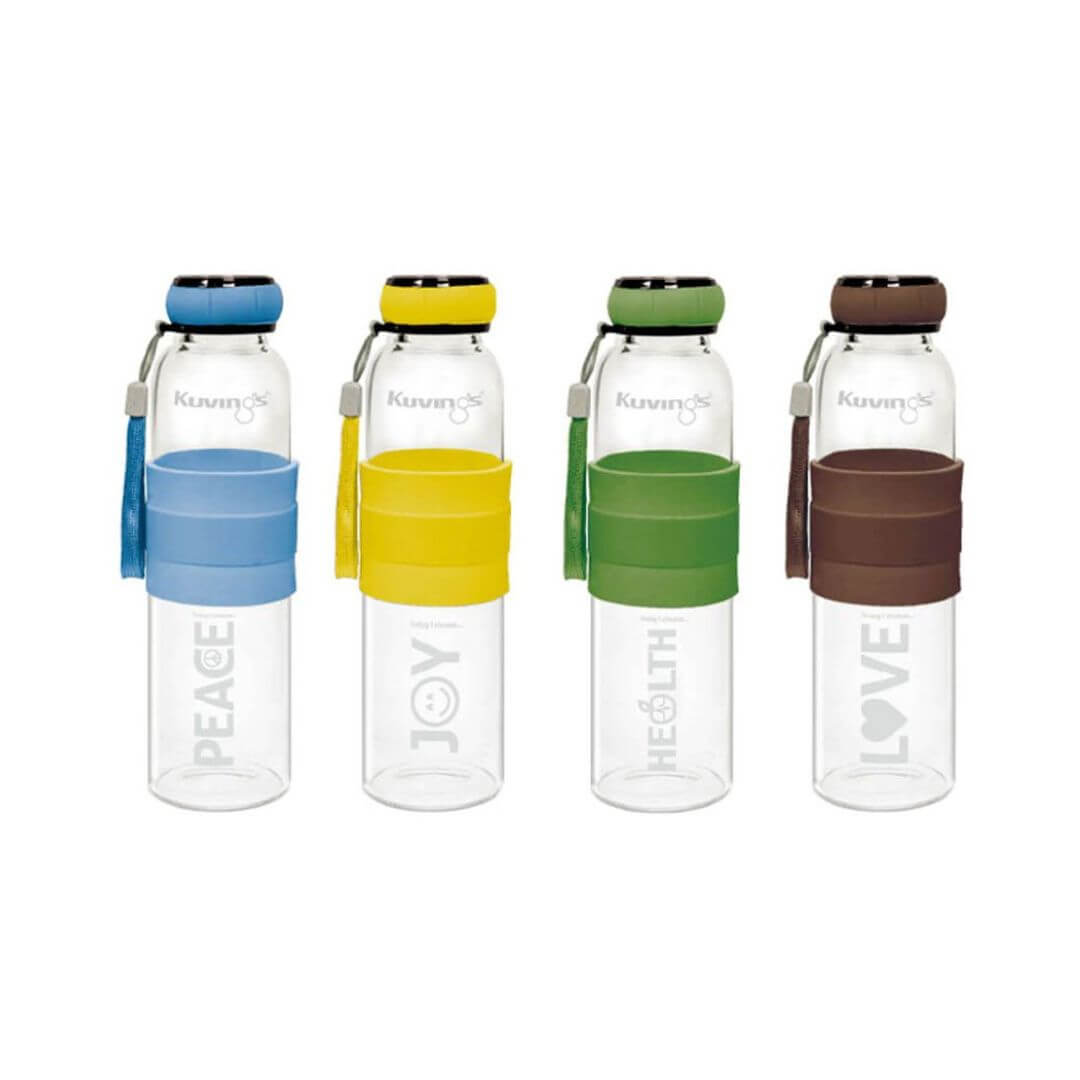 Kuving's Glass Sports Bottle Mixed 4pce