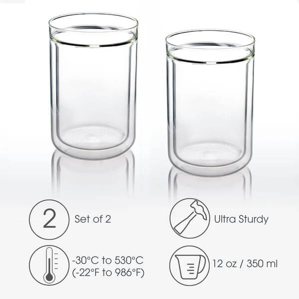 Brød & Taylor Double Wall Glass Tumbler 350ml Set of 2