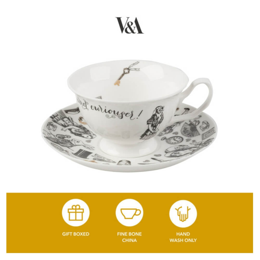 Mikasa x V&A Alice in Wonderland Cup and Saucer 210ml