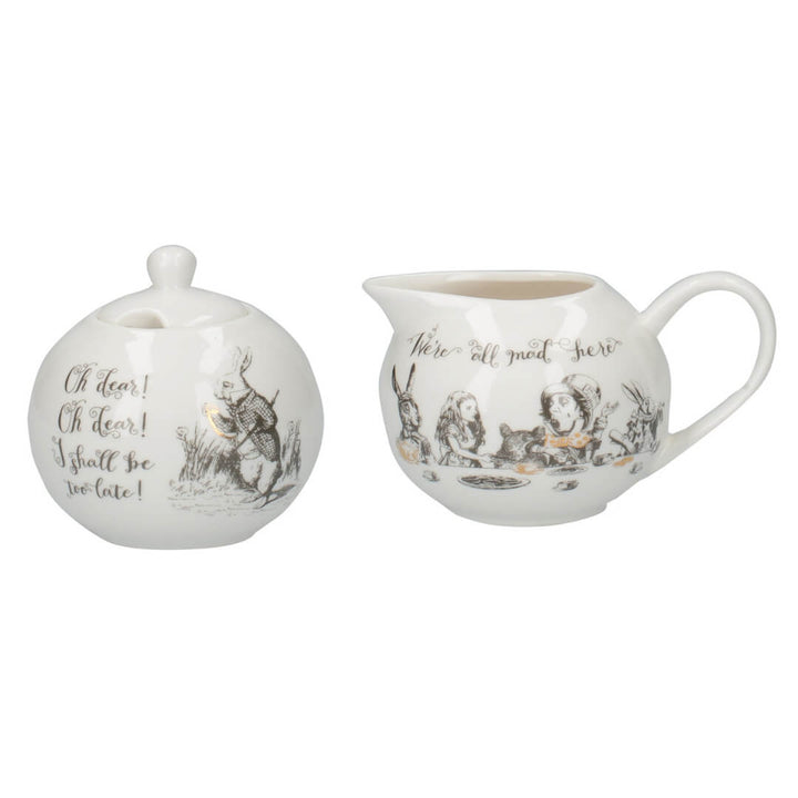 Mikasa x V&A Alice in Wonderland Sugar Bowl and Creamer