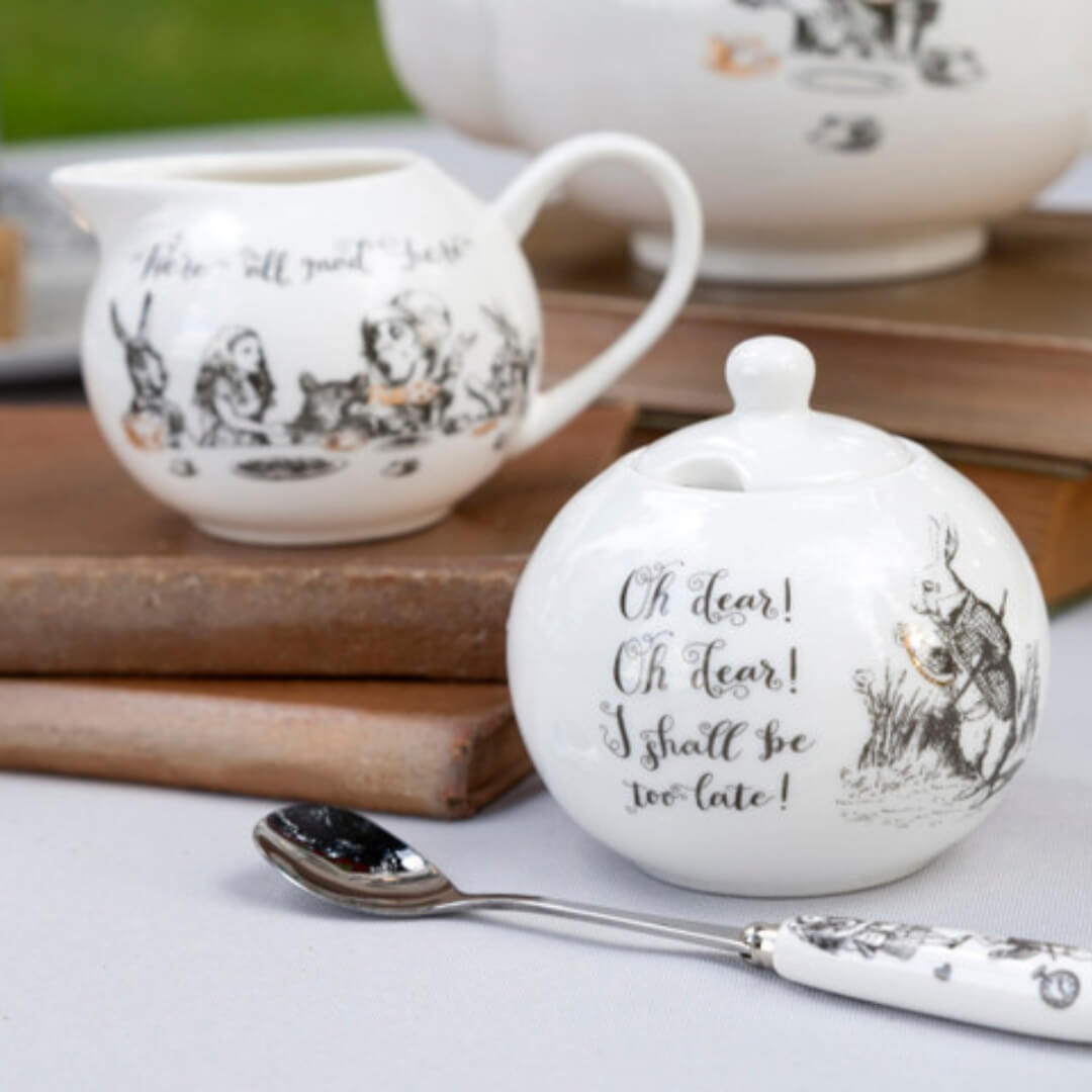 Mikasa x V&A Alice in Wonderland Sugar Bowl and Creamer