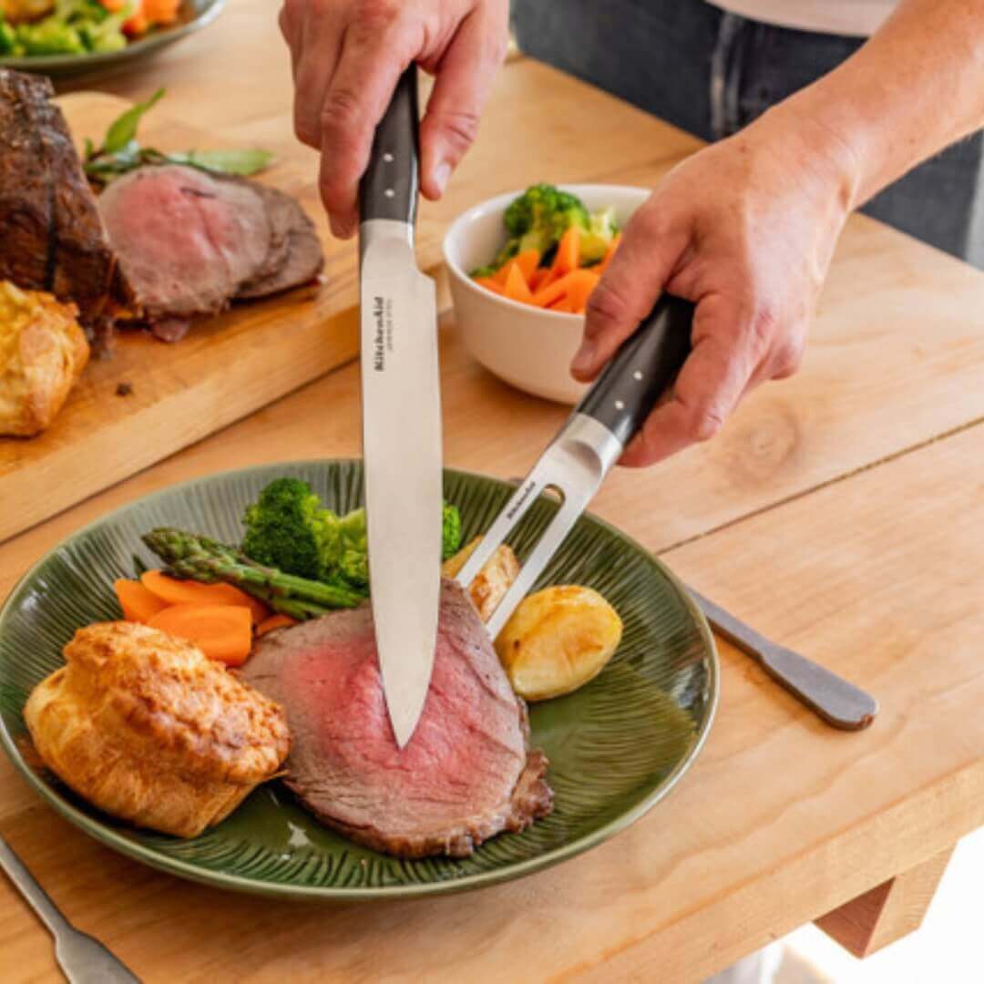 KitchenAid Gourmet Two Piece Carving Set Matte Black