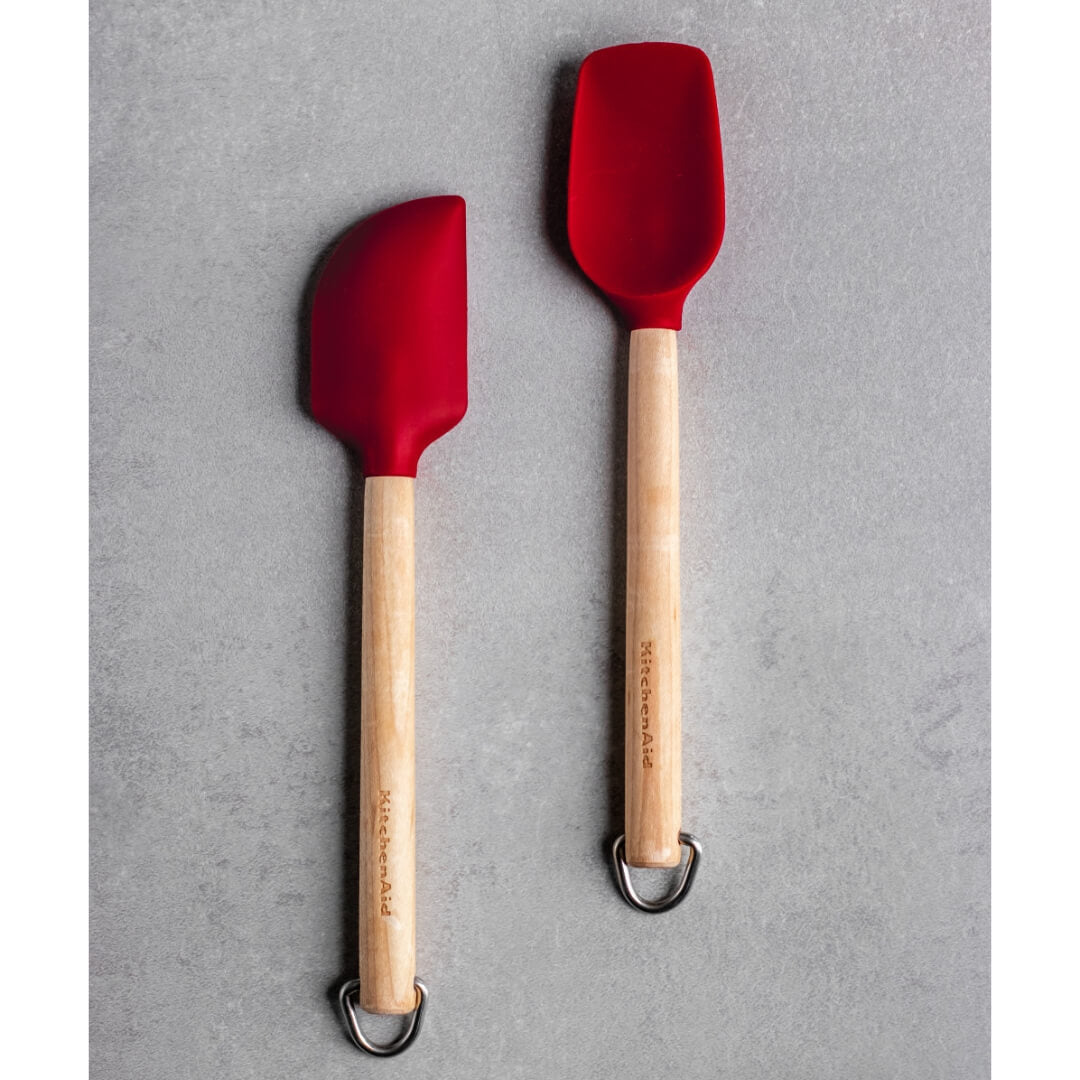 KitchenAid Birchwood Mini Spatulas Set of 2 Empire Red