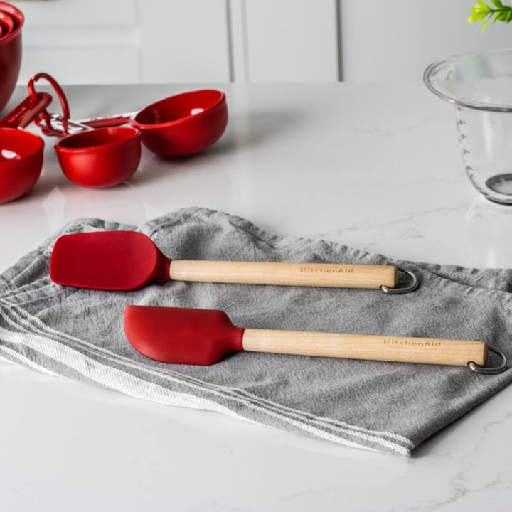 KitchenAid Birchwood Mini Spatulas Set of 2 Empire Red