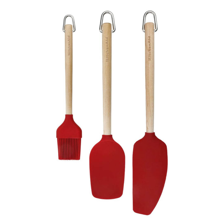 KitchenAid Birchwood Baking Utensils Set of 3 Empire Red