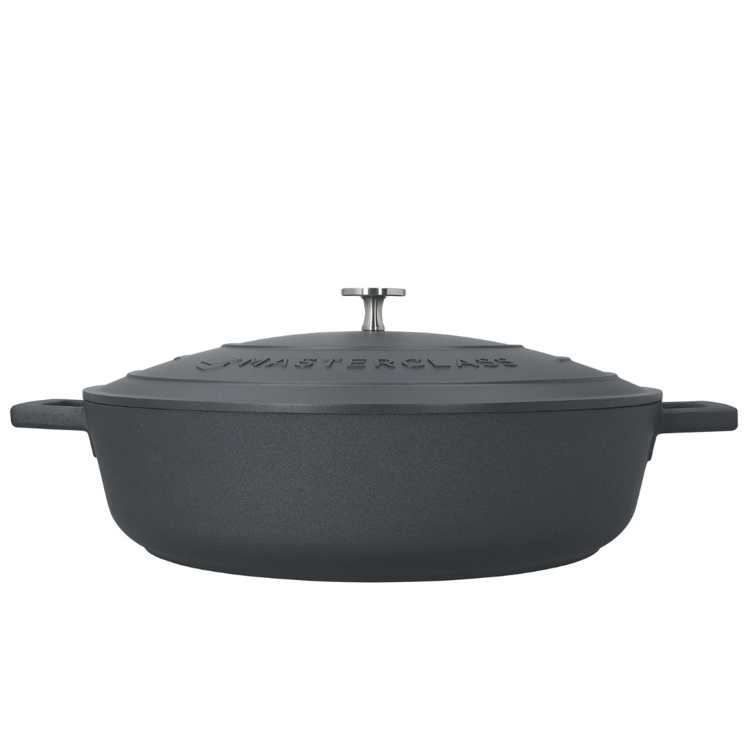 Mastercraft Cast Aluminium Shallow Casserole Black