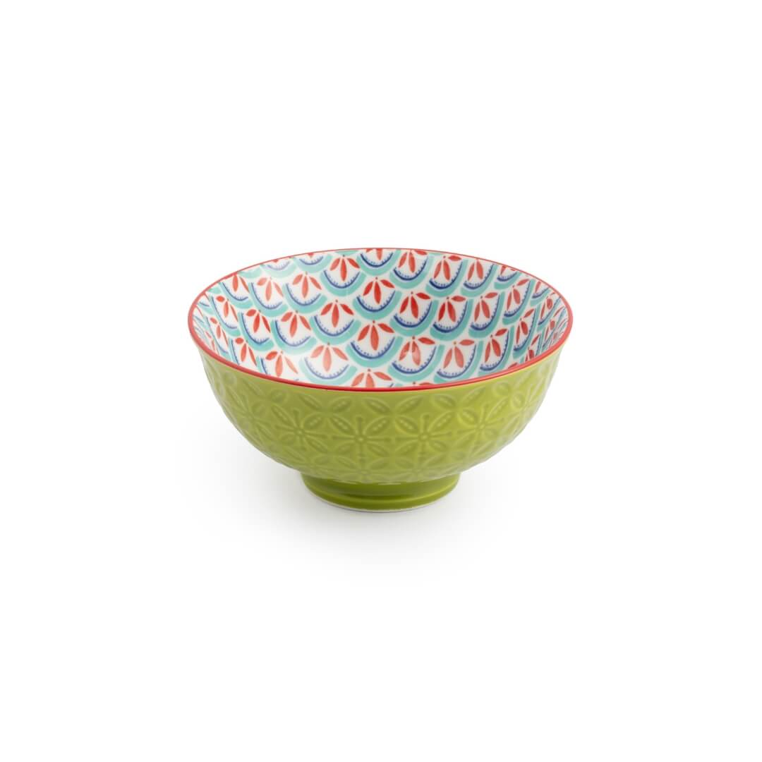 Mikasa Snack & Nibble Bowl 12cm Geometric Green