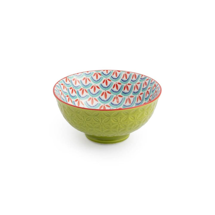 Mikasa Snack & Nibble Bowl 12cm Geometric Green