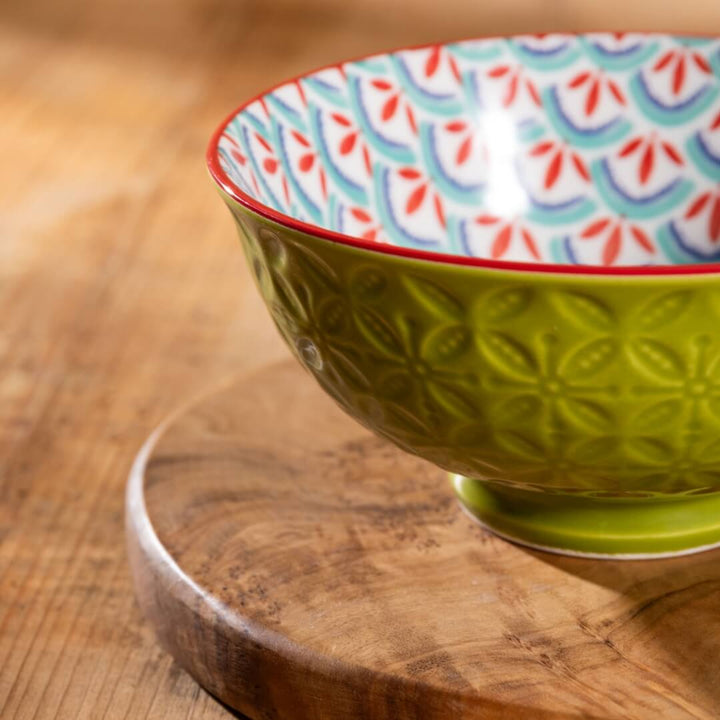 Mikasa Snack & Nibble Bowl 12cm Geometric Green