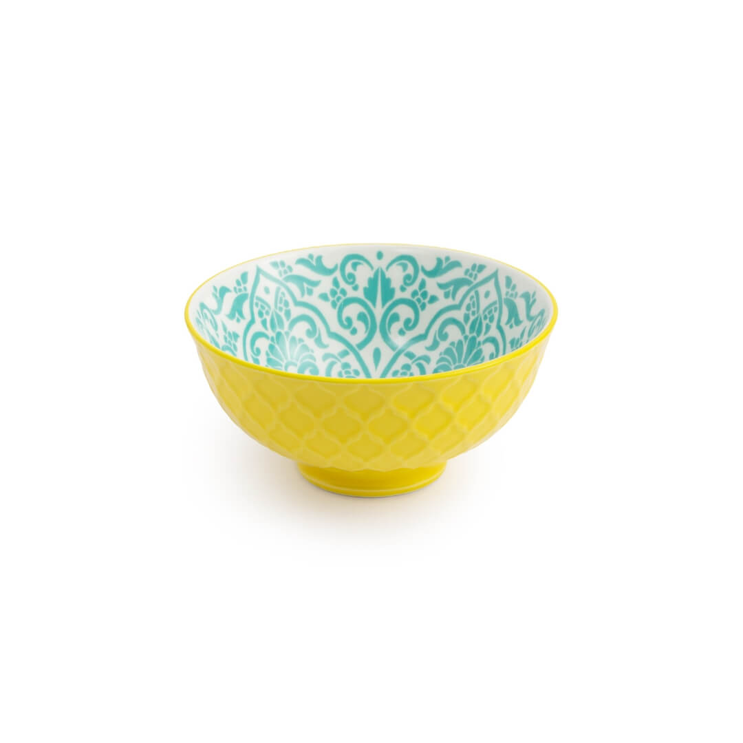 Mikasa Snack & Nibble Bowl 12cm Geometric Yellow