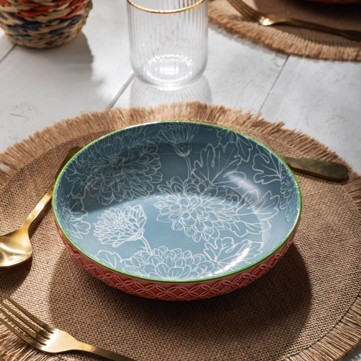 Mikasa Pasta Bowl 21cm Leaf Print & Geometric