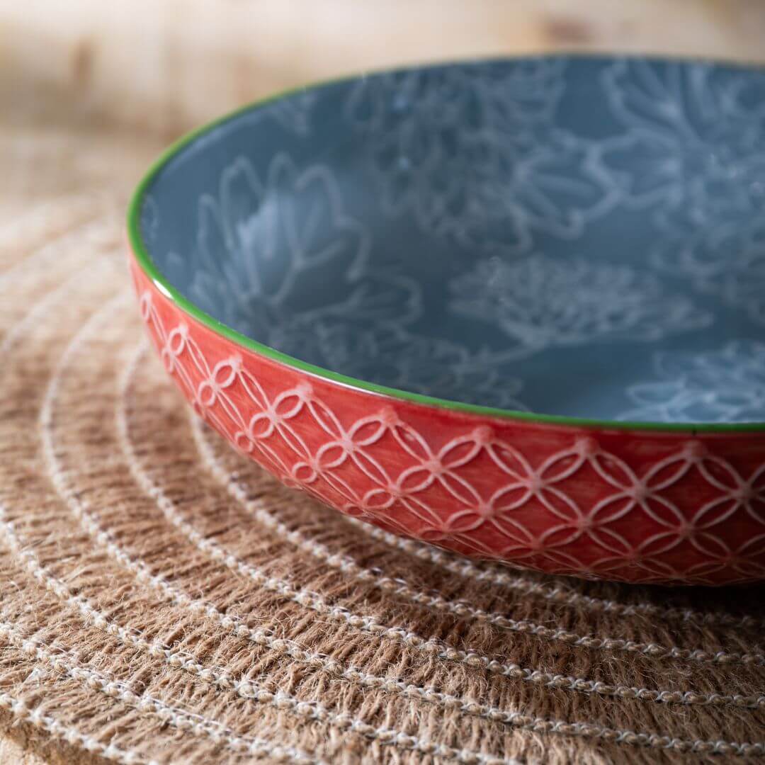 Mikasa Pasta Bowl 21cm Leaf Print & Geometric
