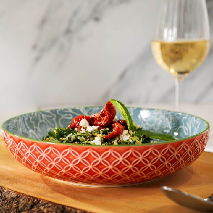 Mikasa Pasta Bowl 21cm Leaf Print & Geometric