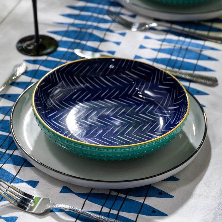 Mikasa Pasta Bowl 21cm Indigo Chevron