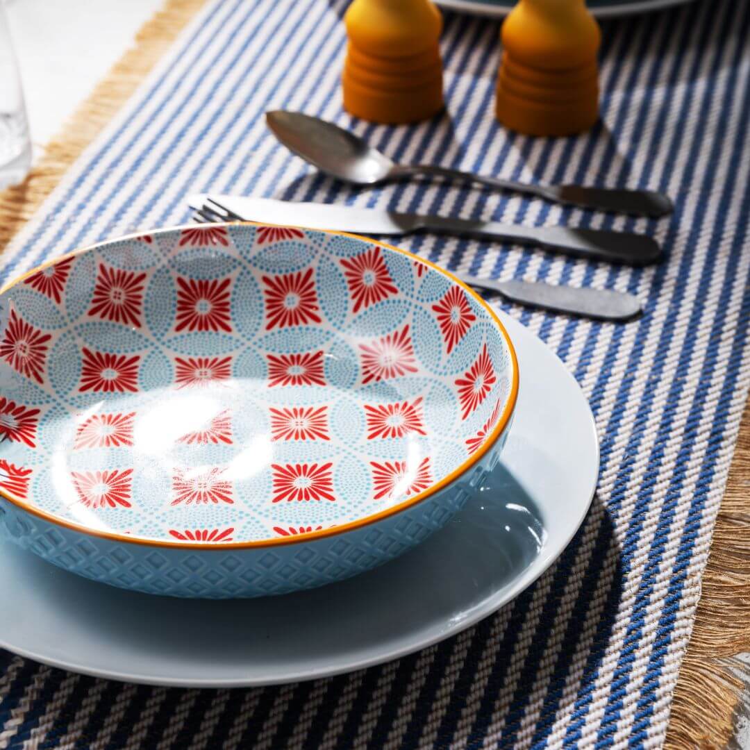 Mikasa Pasta Bowl 21cm Blue Mosaic