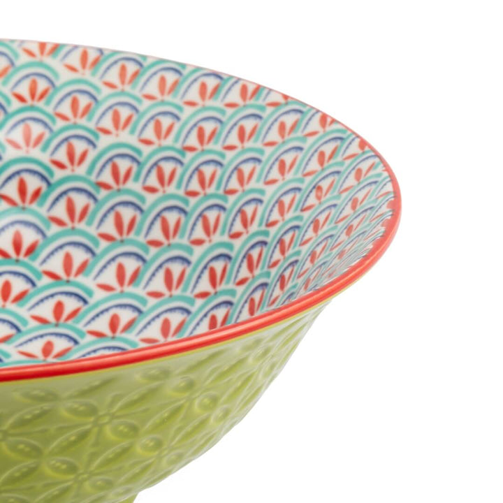 Mikasa Deep Ramen Bowl 21cm Geometric Green
