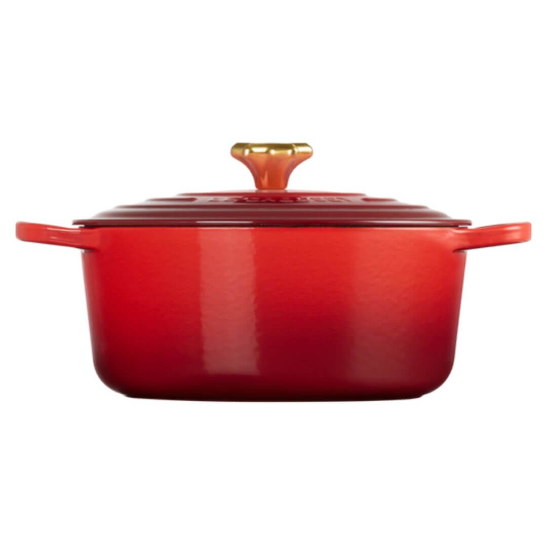 Le Creuset Signature 26cm Round Casserole Cerise Star Knob