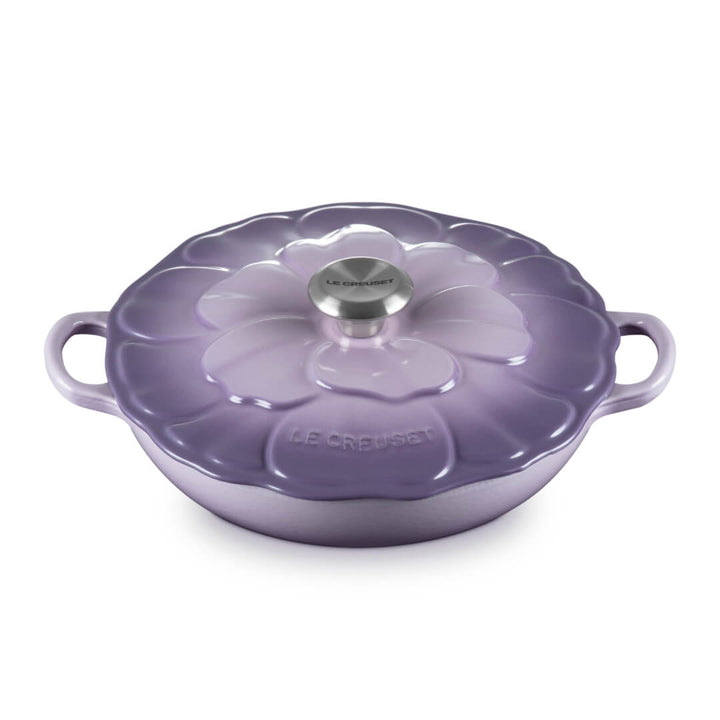 Le Creuset Petal Shallow Casserole 26cm Bluebell Purple